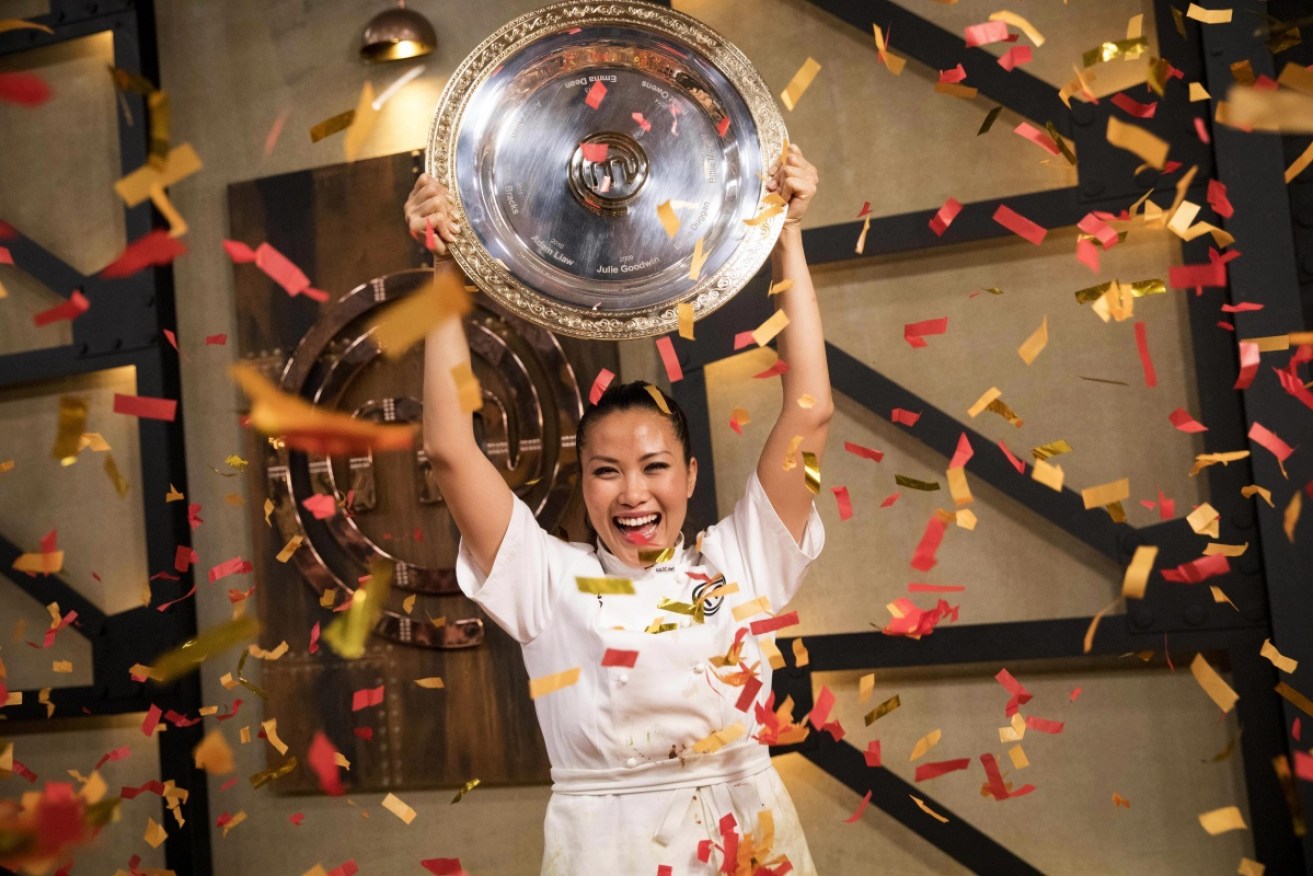 From accountant to MasterChef champion: Diana Chan celebrates her narrow victory.