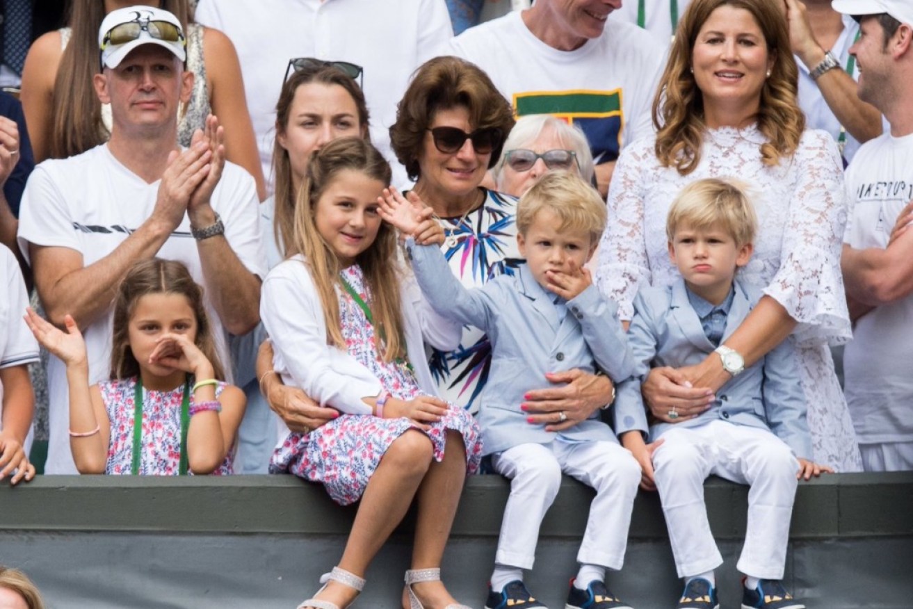 Federer's children stole the show on their father's historic day.