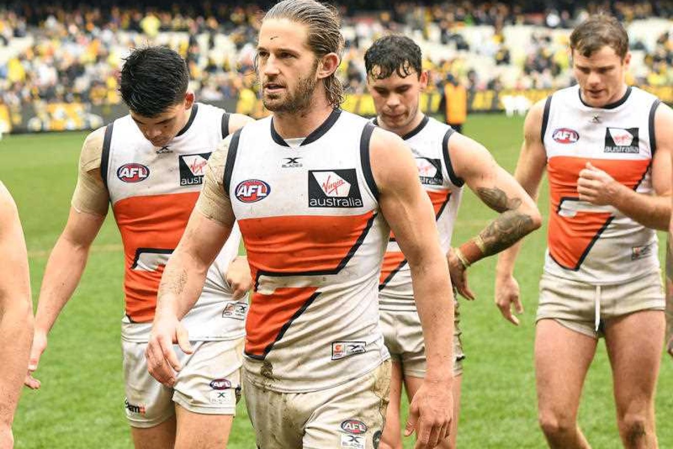 The Giants after their preliminary final loss to Richmond in 2017. Photo: AAP