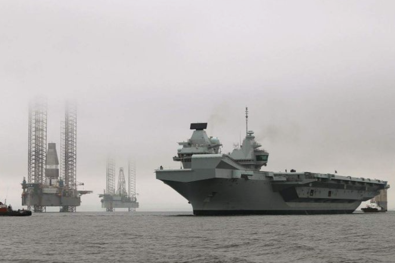 The HMS Queen Elizabeth will be one of the first aircraft carriers deployed to the South China Sea. Photo: ABC/Supplied: Ministry of Defence.