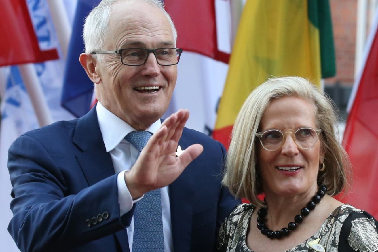 Prime Minister Malcolm Turnbull with wife Lucy Turnbull at the G20 in Hamburg.