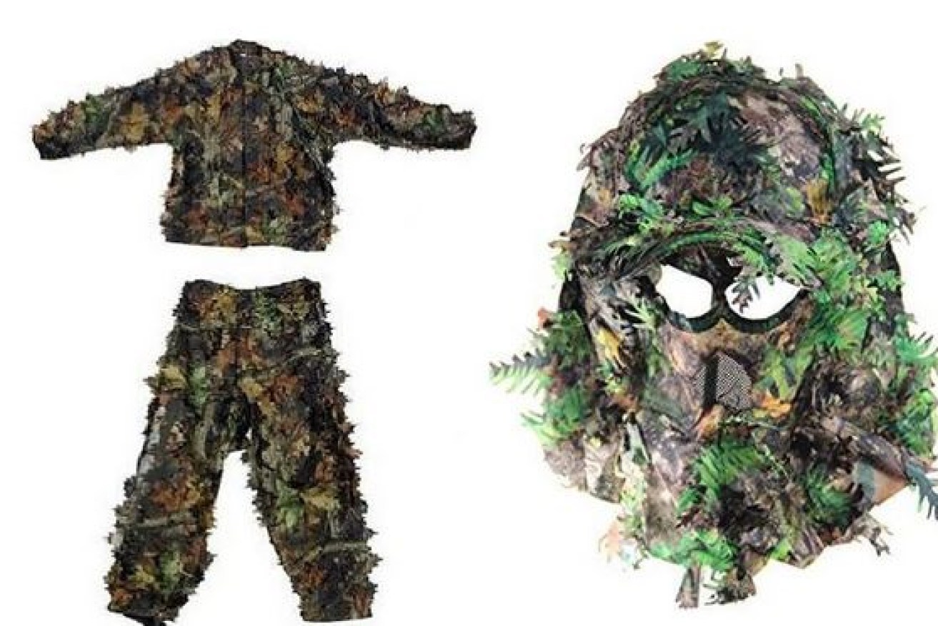 Police say the predator changed into a leafy camouflage before attacking his young victims. 