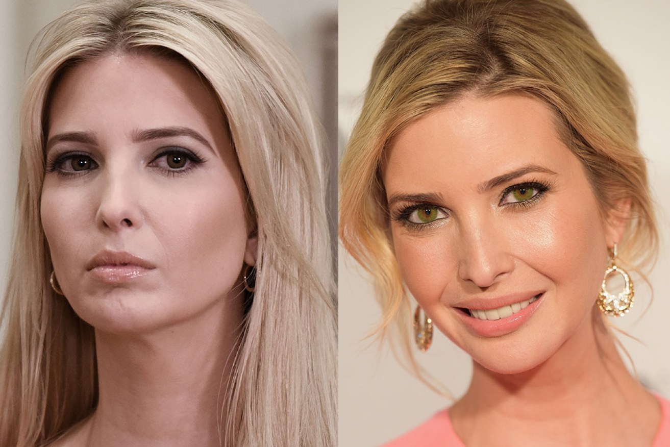 Brown or green? Ivanka Trump's natural eye colour is difficult to distinguish.