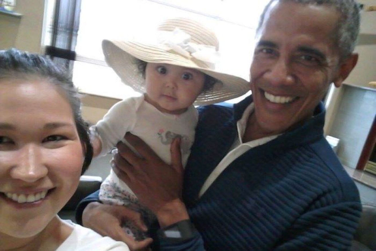 Barack Obama joked about 'taking' this Alaskan mum's baby daughter.
