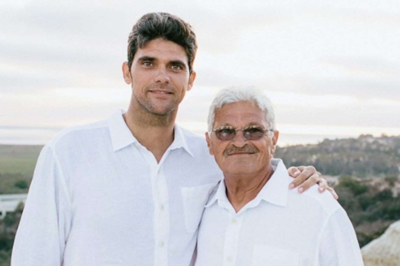 Mark Philippoussis and his father Nikolaos. US police have charged Nikolaos with child molestation offences. 