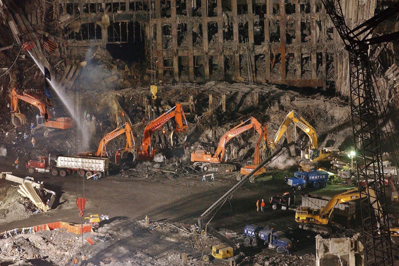 File photo of the cleanup and recovery effort in November 2001 at ground zero in New York.