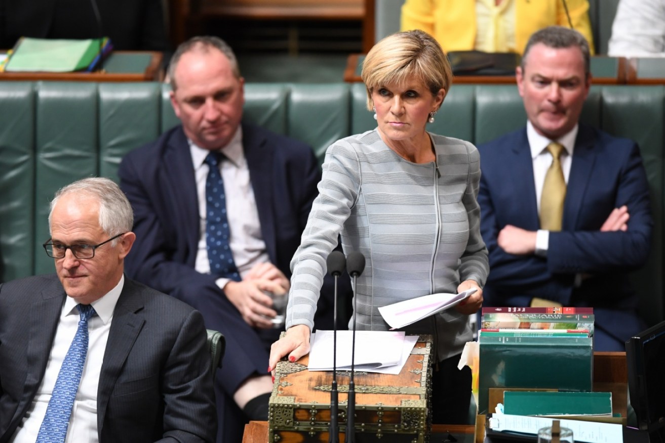 Foreign Minister Julie Bishop came under fire during Question Time on Wednesday. 