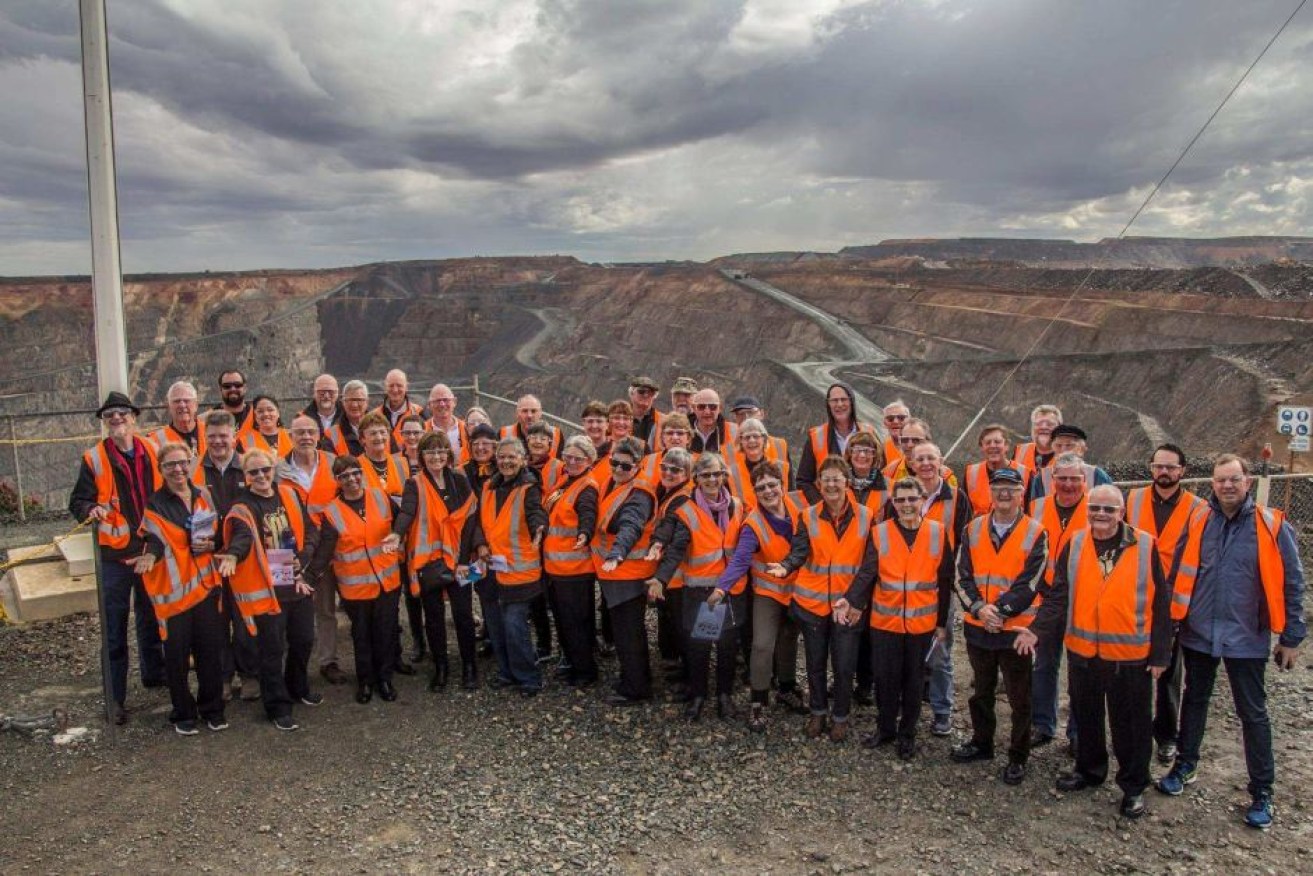 WA choirs join forces to set a record by singing in the Super Pit gold mine