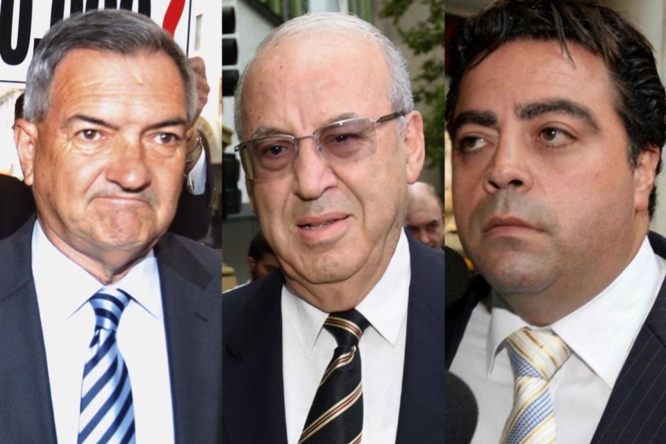 Former NSW Labor ministers Tony Kelly (L), Eddie Obeid Snr and Joe Tripodi were found to have engaged in serious corrupt conduct.