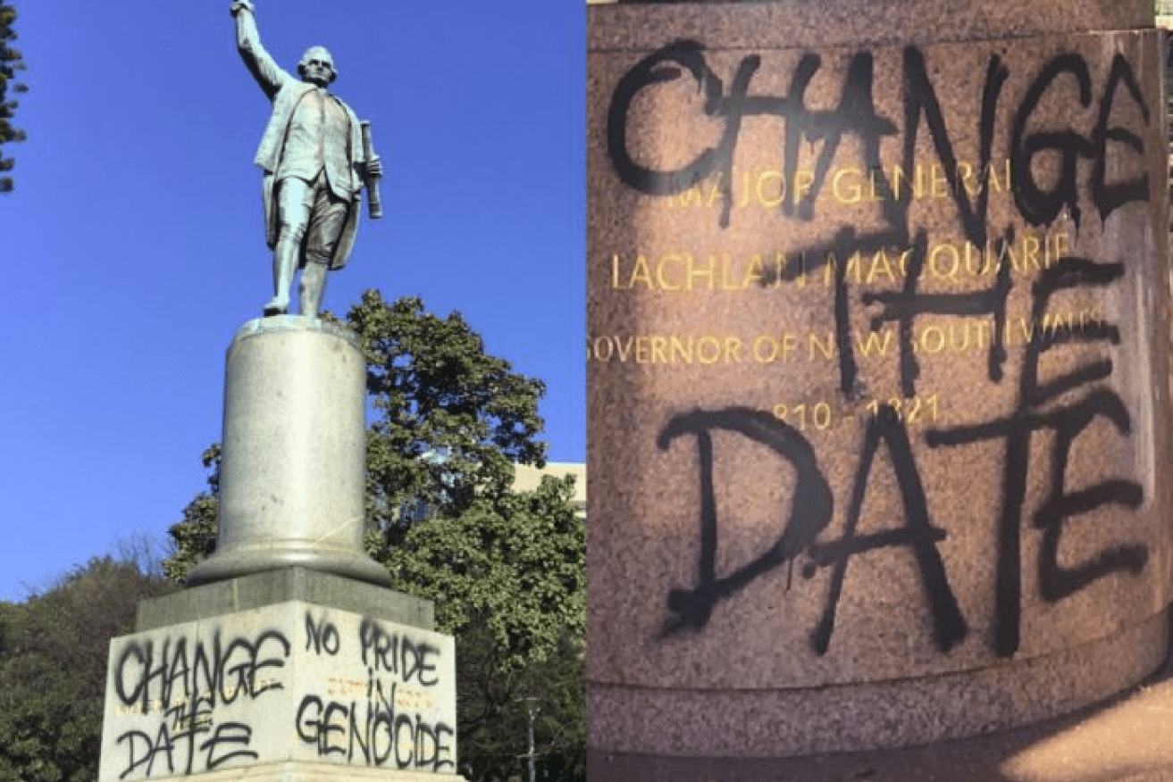The vandalisation of prominent historical statues has also been an issue in the US. Photo: ABC News: Lily  Mayers