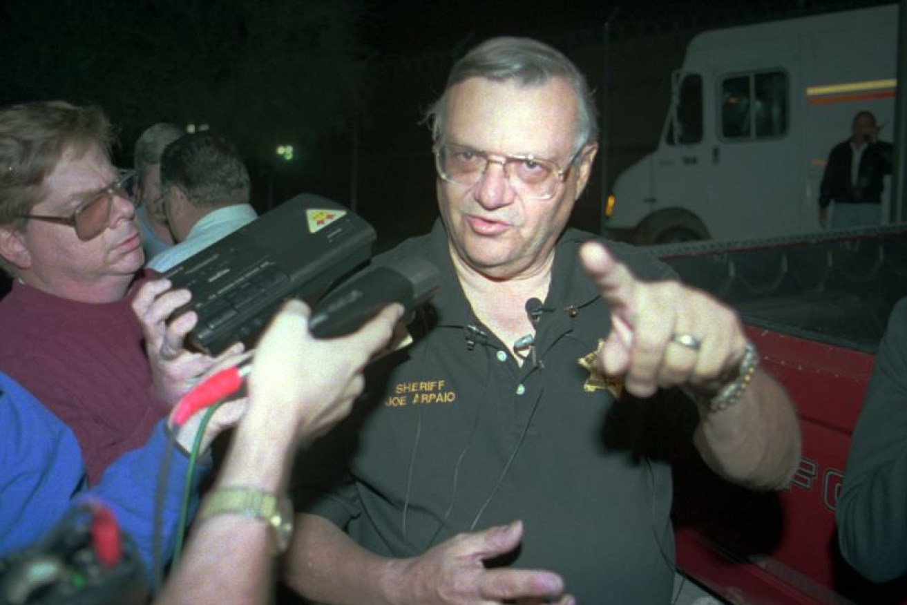 Sheriff Joe Arpaio tells reporters what he thinks of the US legal system after being convicted of ordering deputies to racially profile motorists.