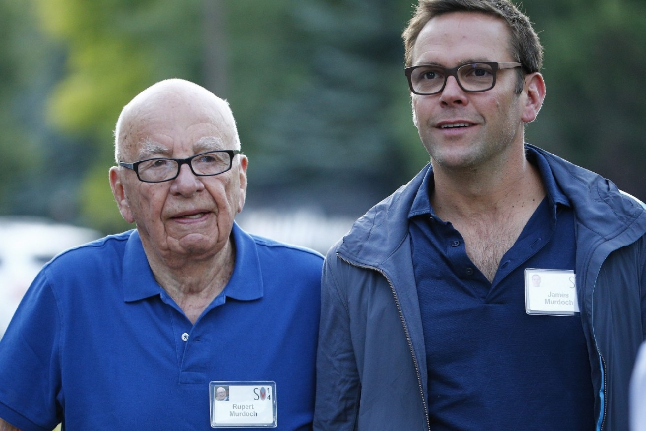 James Murdoch, left, and his father Rupert.