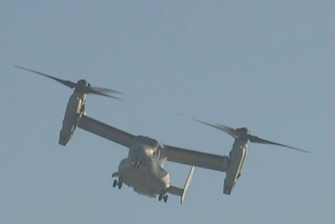 A V-22 tilt-rotor Osprey like the one that went down off the Queensland coast.