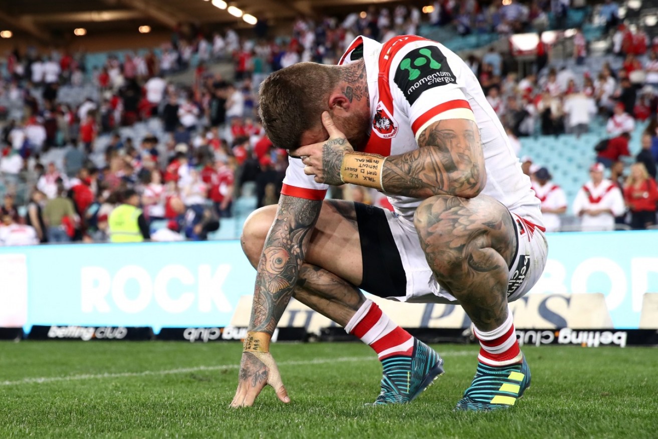 No finals for you: Josh Dugan of the Dragons  after losing to   Canterbury. 