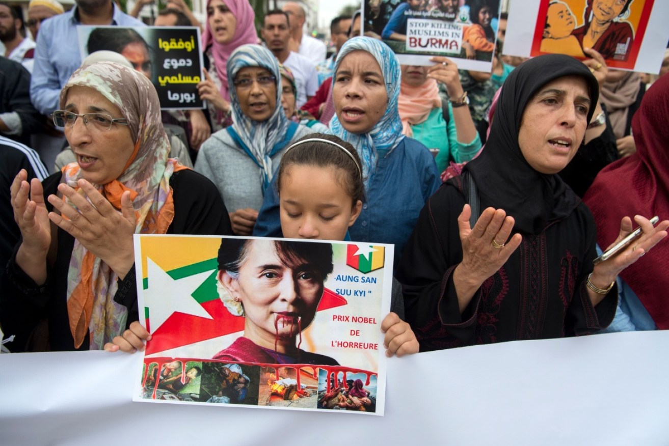 Aung San Suu Kyi is accused of no longer being a peace campaigner after breaking her silence on the Rohingya crisis.