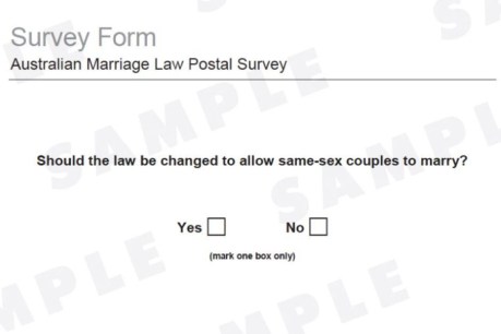 This is what the same-sex marriage survey form looks like