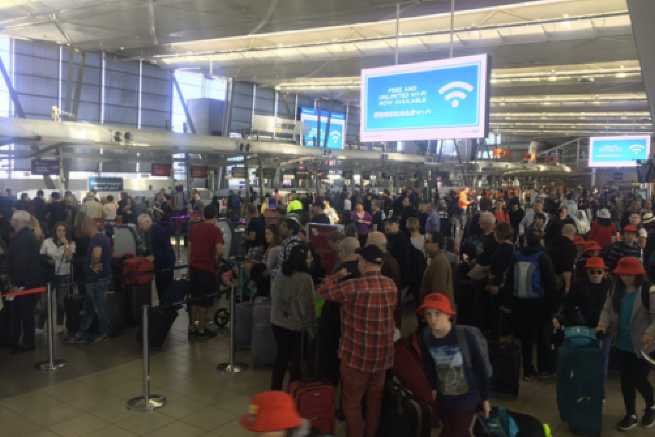 Chaos continues as flights to Adelaide, Melbourne, Brisbane and the Gold Coast are affected. 