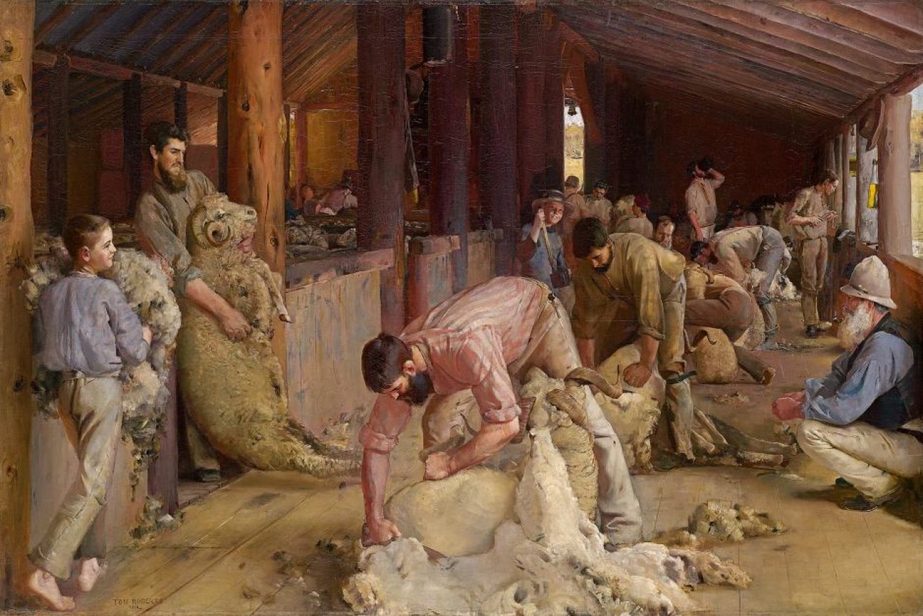 Tom Roberts' iconic <i>Shearing the Rams</i>, captures the way wool sheds used to be, when skilled hands were plentiful. 