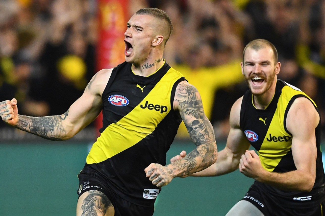 Dustin Martin is a standout for "being real and not wearing a mask," said Richmond captain Trent Cotchin.