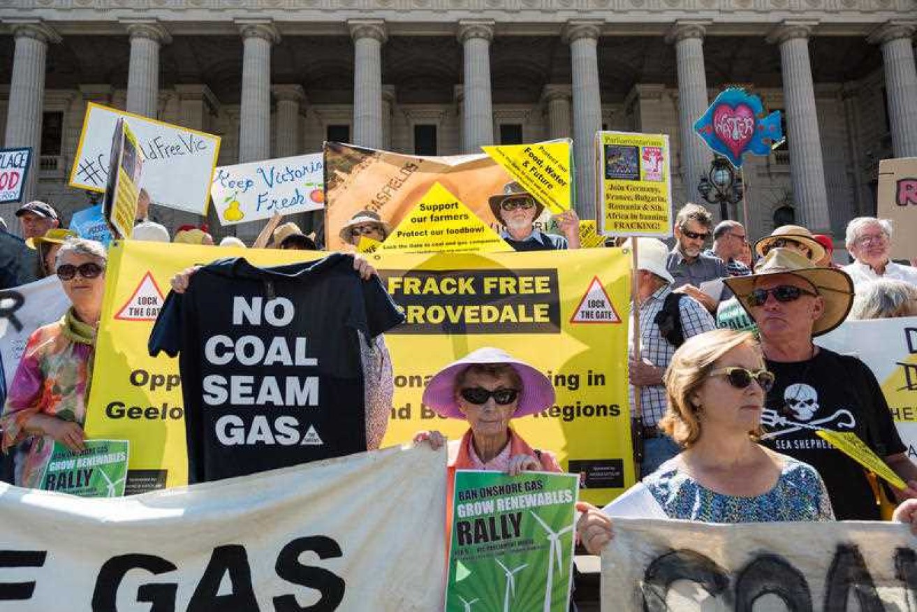 Coal seam gas protesters in Victoria where it is banned.