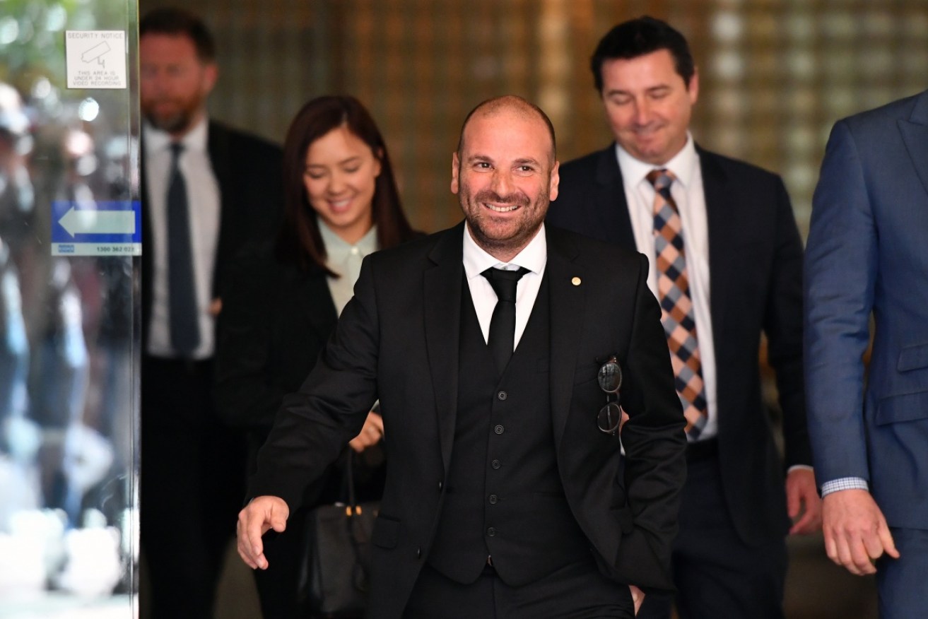 Masterchef judge George Calombaris leaves Sydney's Downing Centre Local Court on Friday. Photo: AAP