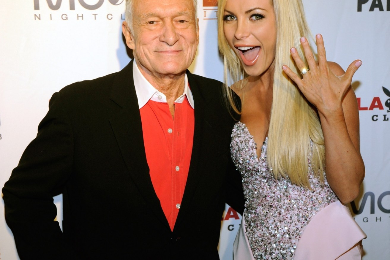 Hugh Hefner's wife Crystal (pictured, right) will receive nothing from her late husband's will.