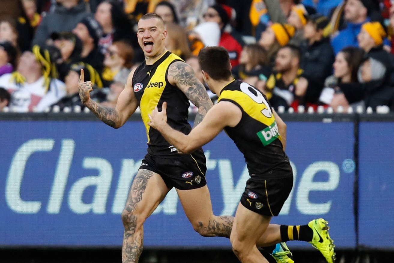 Dustin Martin (centre) is this year's Brownlow Medal favourite.