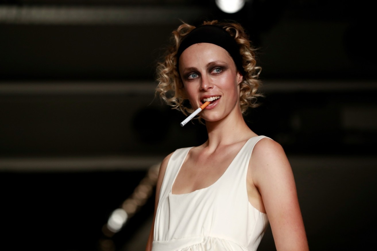Molly Goddard put the 'fun' in fashion with partywear paired with cigarettes and champagne.