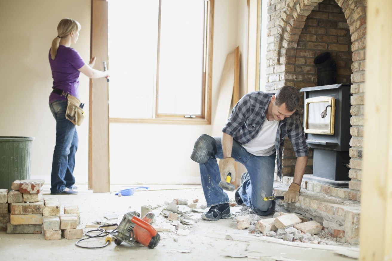Fireplace? Check! Setting small goals will help you stay motivated during a large renovation.