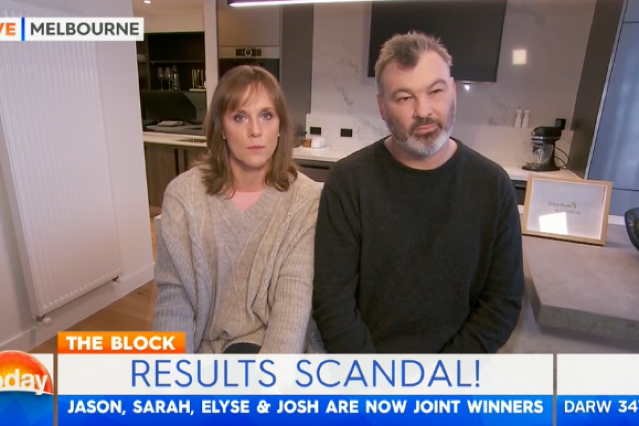 <i>The Block</i>'s Sarah and Jason were forced to defend themselves during an appearance on the Channel Nine morning show.