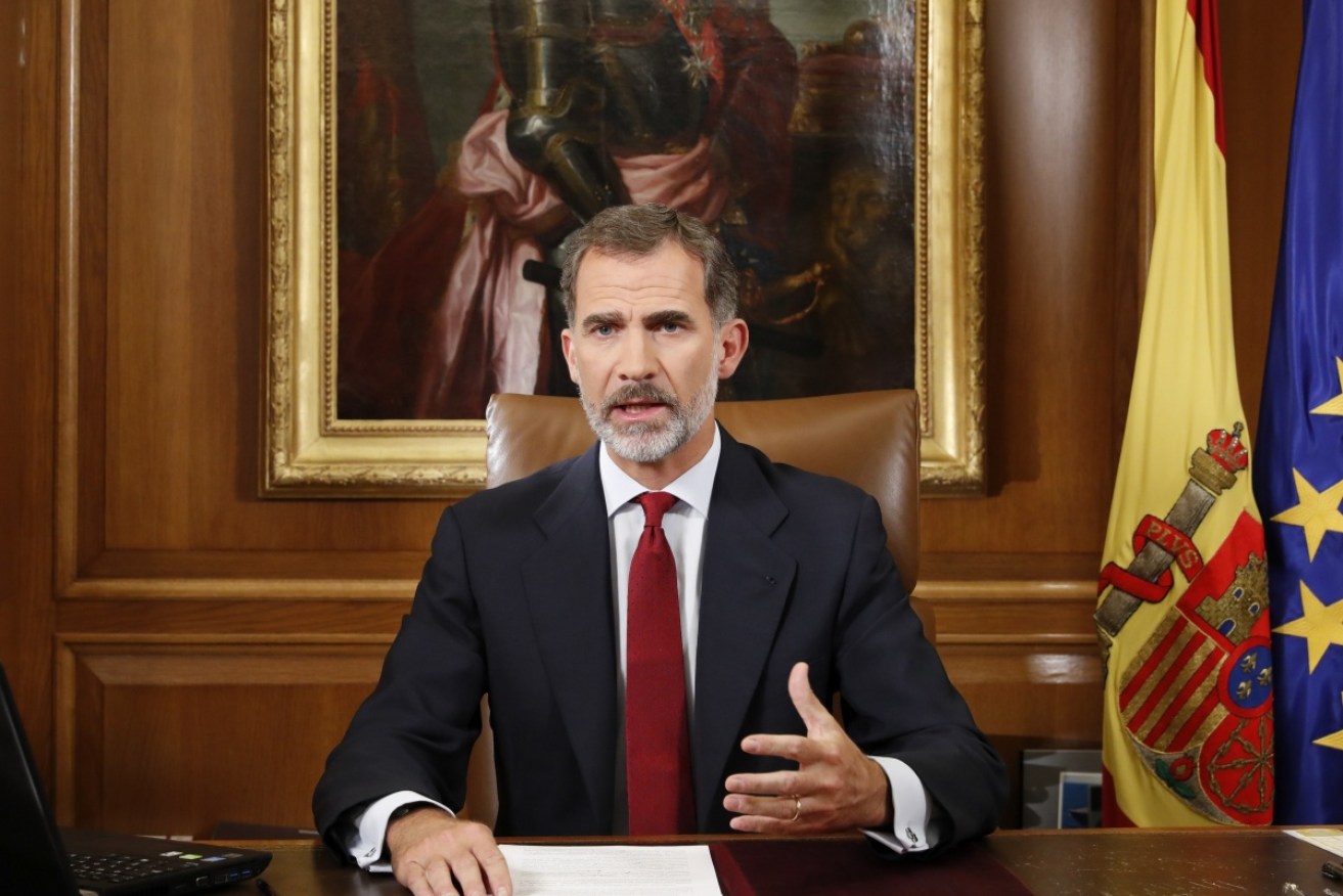 Spanish King Felipe VI delivered a speech two days after the celebration of the Catalonian illegal referendum.