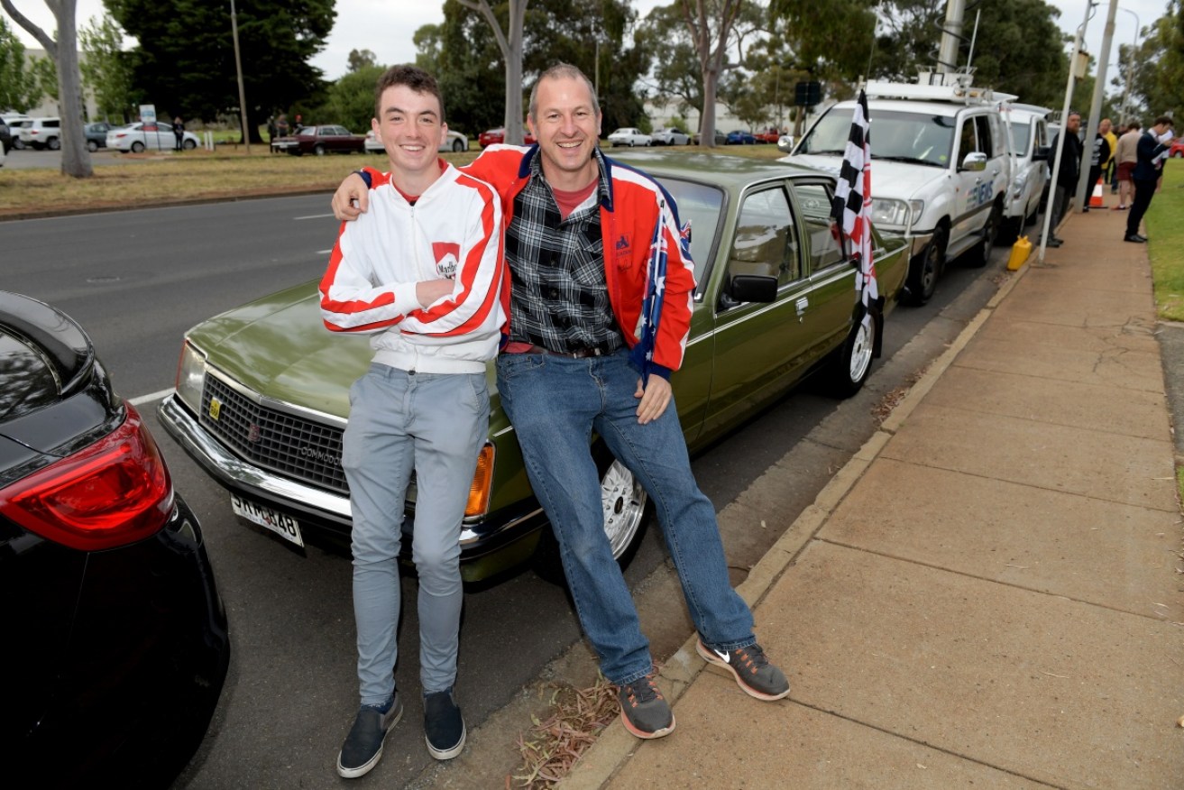 Holden enthusiasts gathered outside the Holden plant in Adelaide as it produces its last car in Australia.