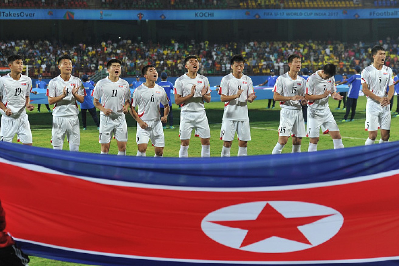North Korea's football players at the FIFA U-17 World Cup in Kochi earlier this month. 