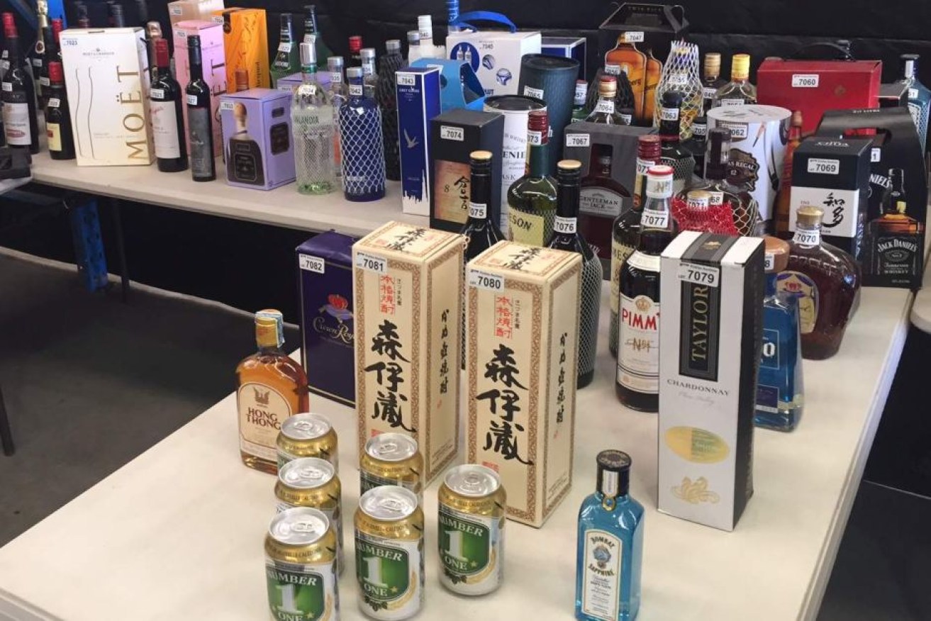 The alcohol lost at Sydney Airport will be auctioned off for charity.