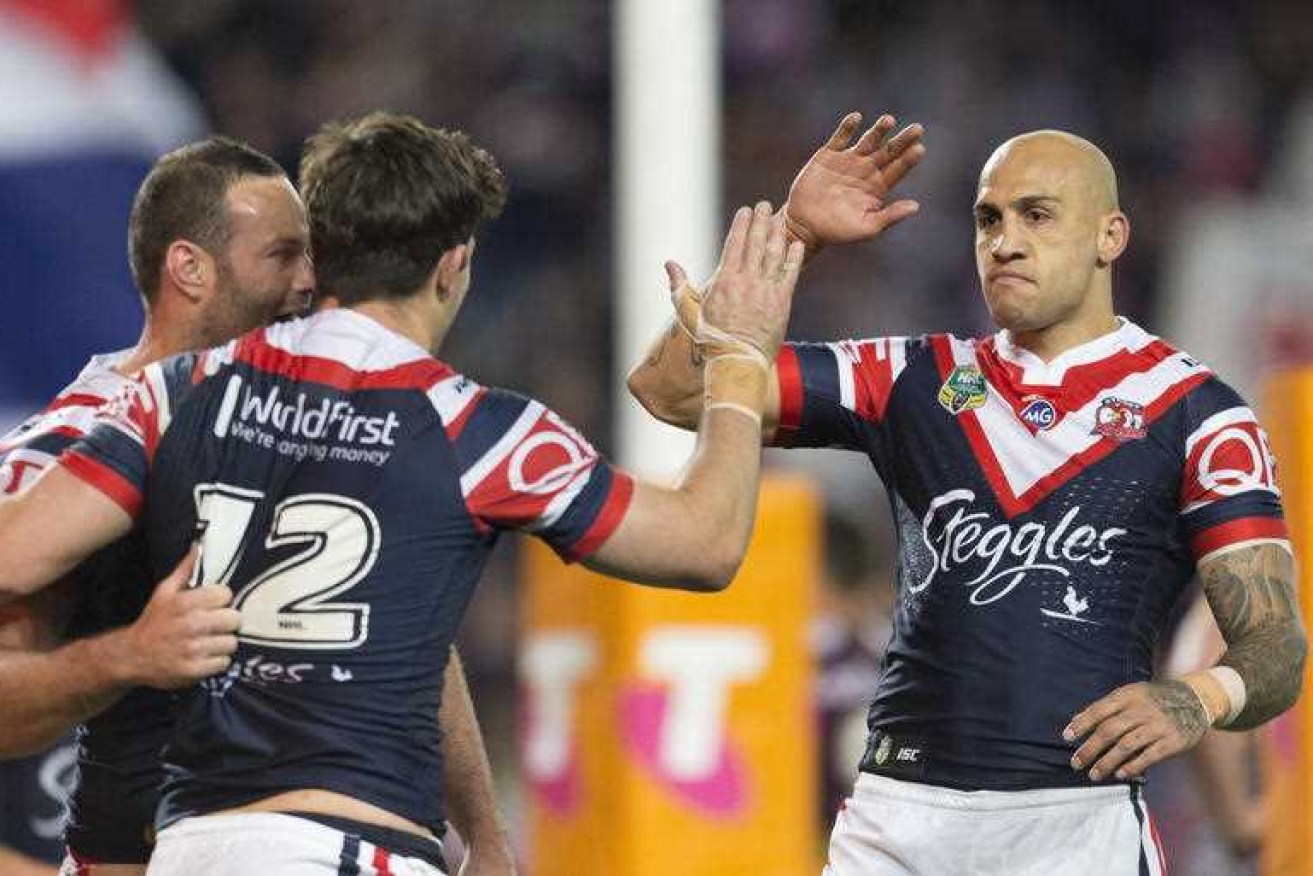 Police were called to the home of Sydney Roosters star Blake Ferguson (right) but say no action has been taken.