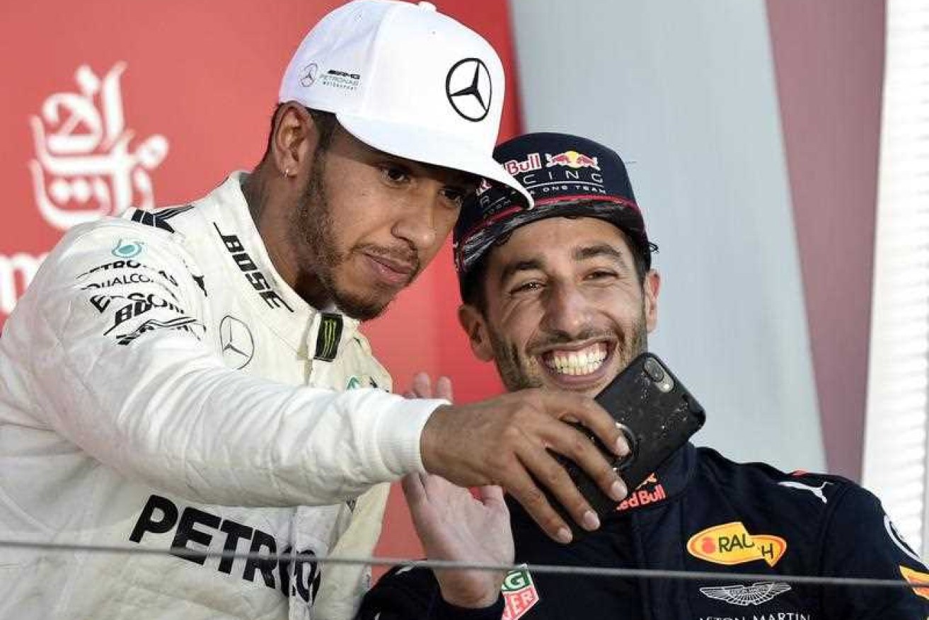 Future teammates? Lewis Hamilton and Daniel Ricciardo.