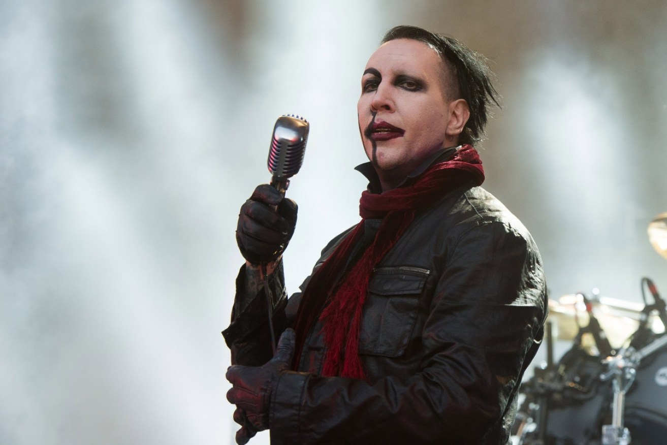 Marilyn Manson was rushed to hospital after a stage prop collapsed on him.