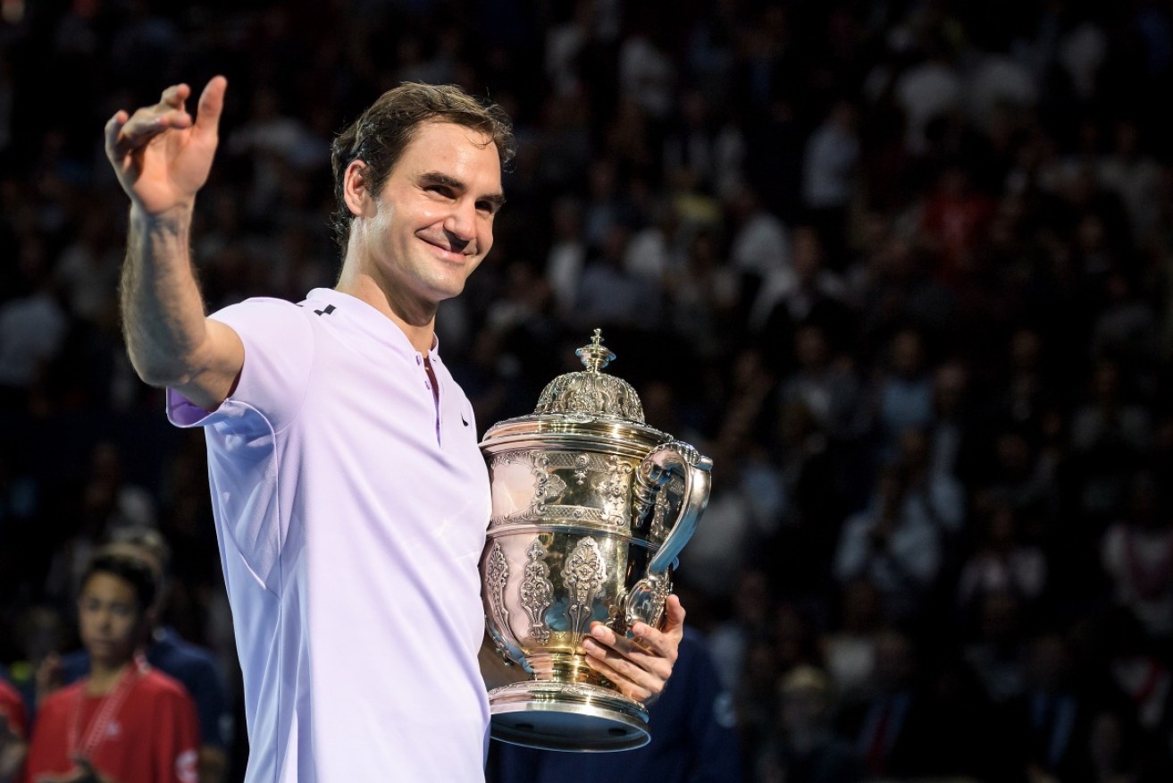 Roger Federer recovered from a set down to defeat Juan Martin del Potro 6-7 (7-5) 6-4 6-3 to win the Swiss Indoors but is out of next week's Paris Masters.