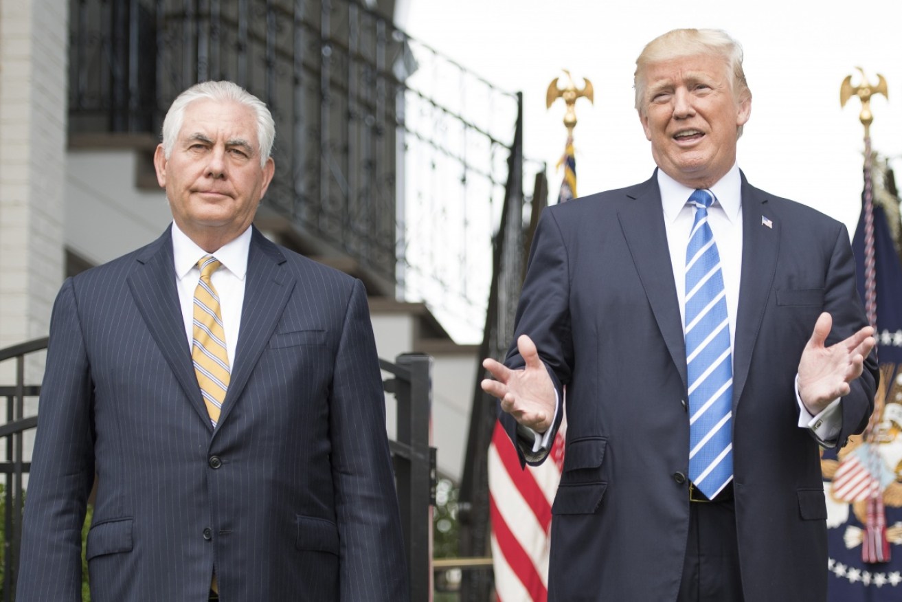 US President Donald Trump with then Secretary of State Rex Tillerson.