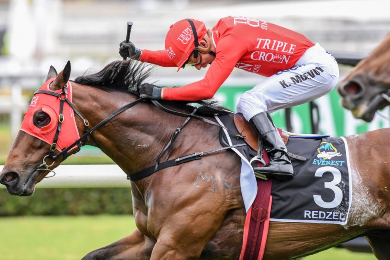 Kerrin McEvoy steers Redzel to a convincing win - and a $5.8 million purse - in The Everest at Randwick.