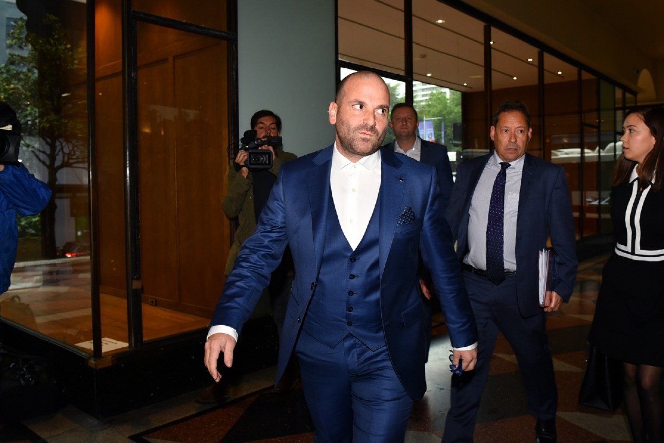 George Calombaris leaves a Sydney court on Friday.