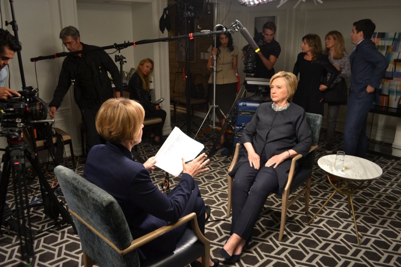 Hillary Clinton in an exclusive interview with ABC's Sarah Ferguson on <i>Four Corners</i>.
