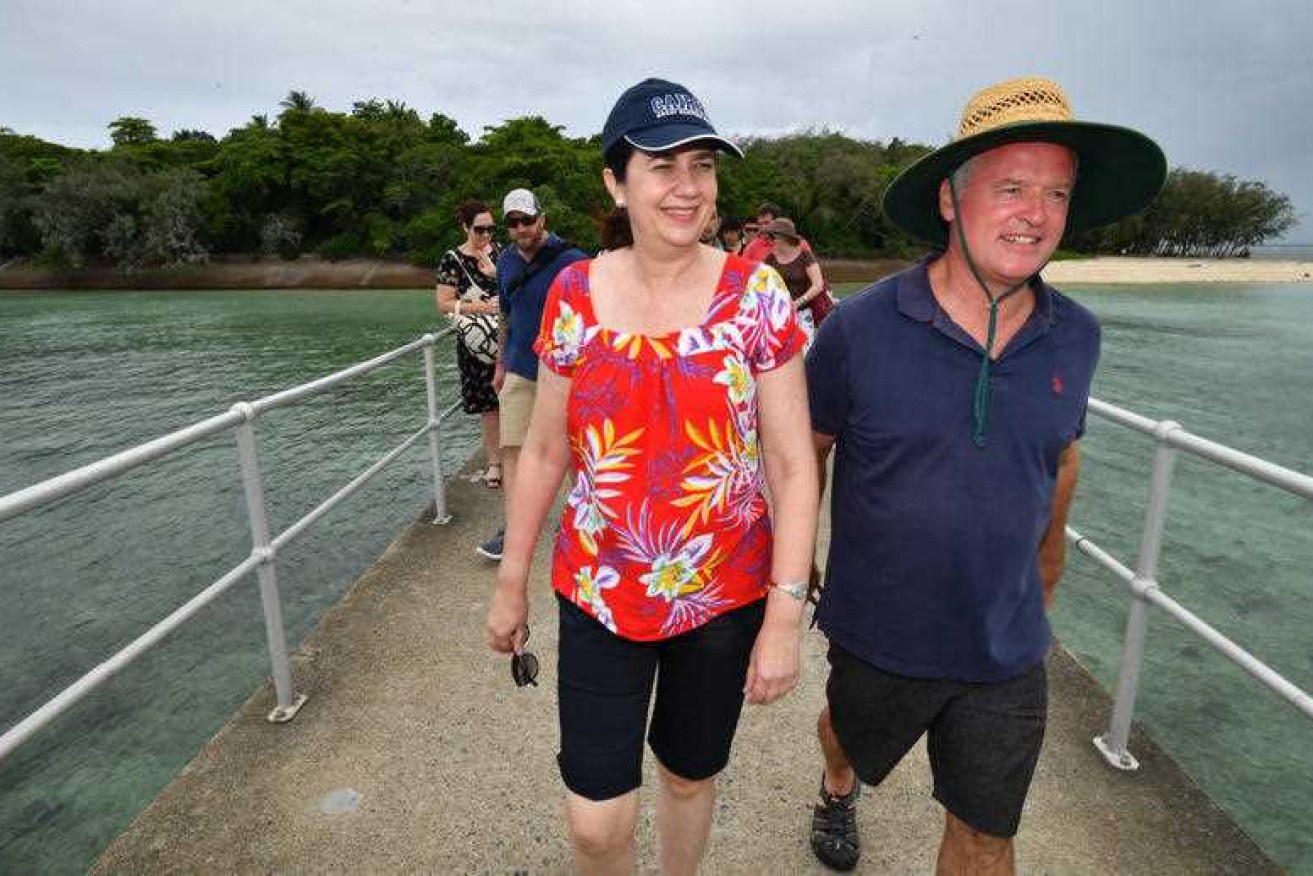 Annastacia Palaszczuk and ALP candidate Michael Healy campaign in the Cairns area which is home to four must-win electorates. 