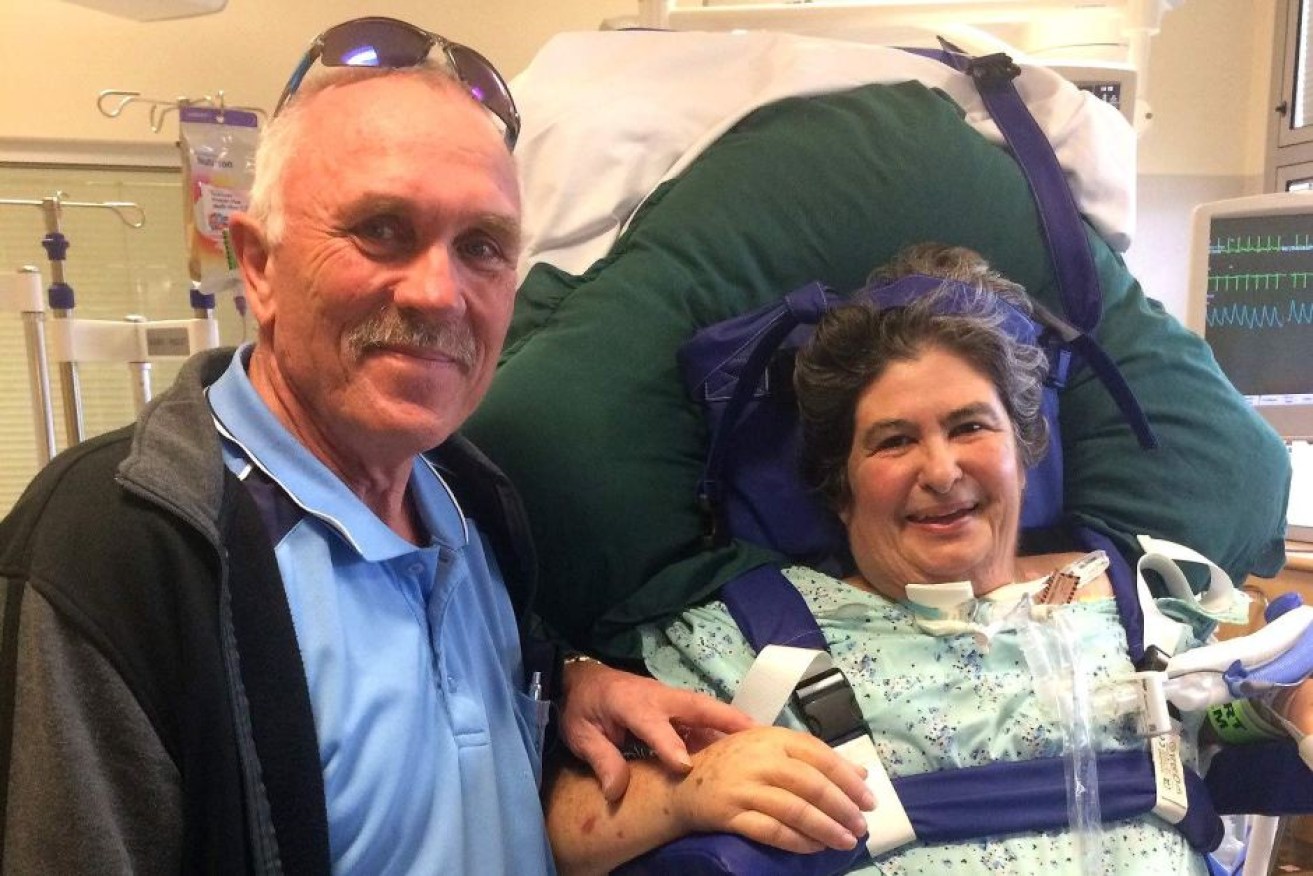 David and Mandy Illman during the long process of her recovery.