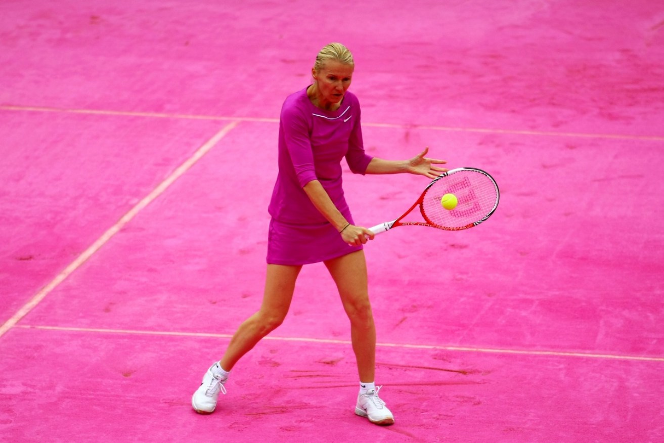 Jana Novotna at a cancer charity tennis event in Paris. 