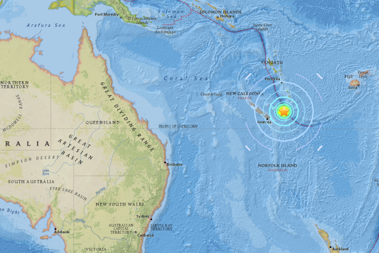 A tsunami warning has been issued for New Caledonia and Vanuatu.