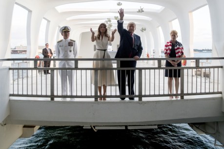 US President Donald Trump visits Pearl Harbour in Hawaii on his way to Asia