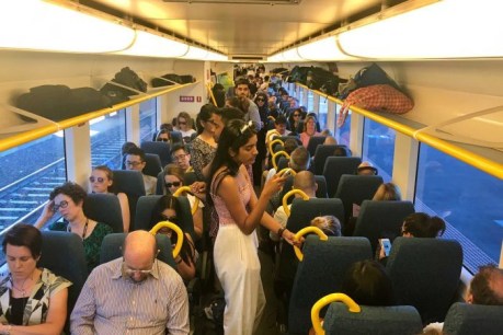 Peak-hour V/Line services at capacity; commuters say cramped journey like &#8216;travelling in cattle truck&#8217;