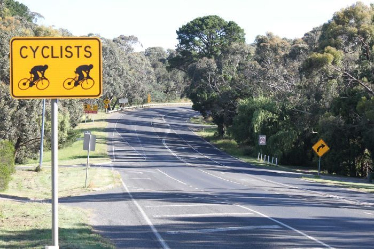 A cyclist sign on Black Forest Drive near Woodend in the Macedon Ranges, in central Victoria.
PHOTO: Only 2,000 cars now use the former highway, according to Bicycle Network. 