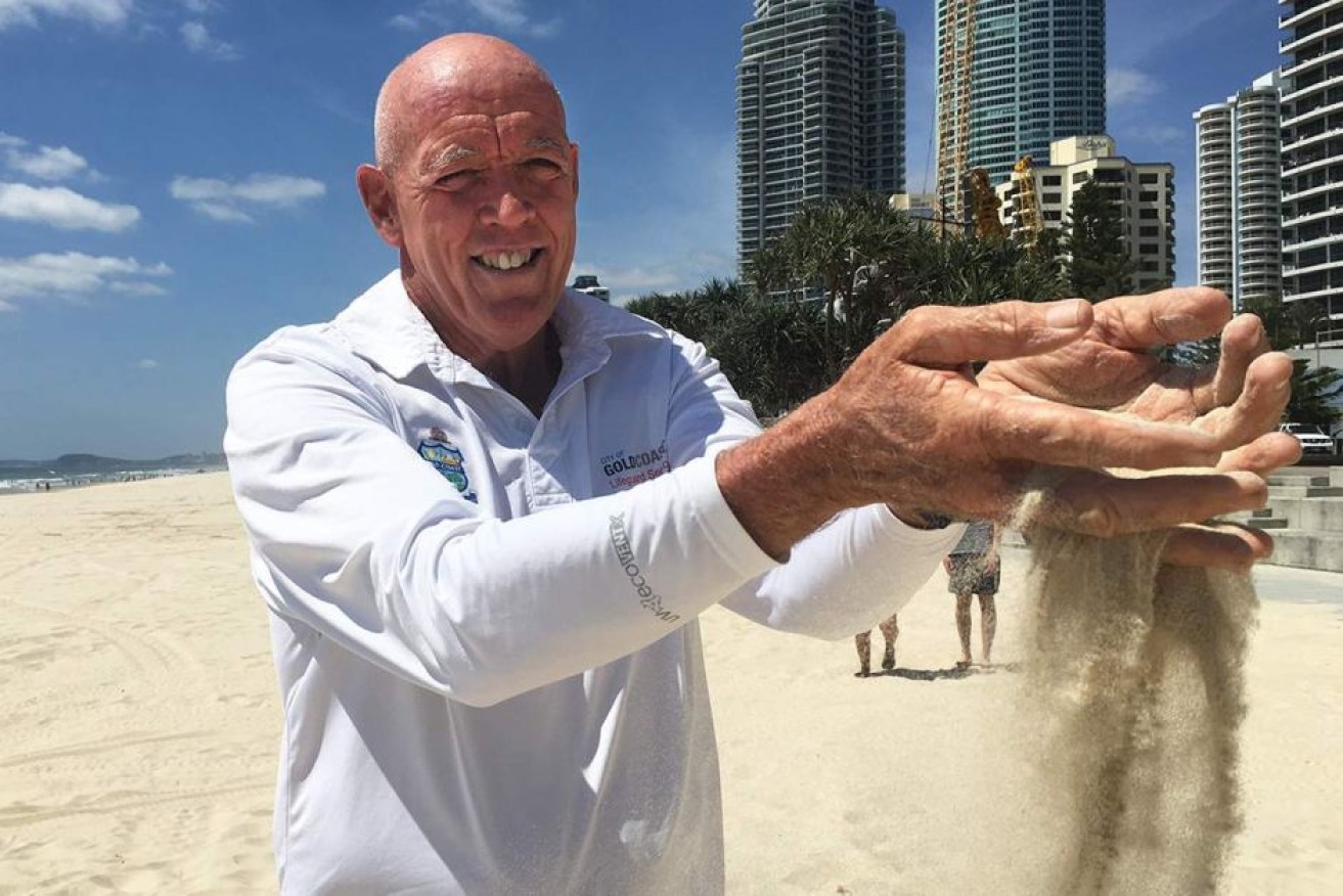 Gold Coast lifeguard Warren Young says he hasn't seen sand like it anywhere else.